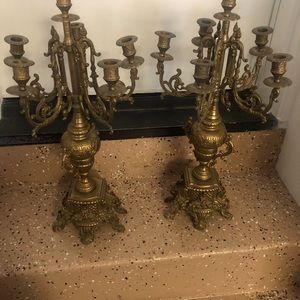2 brass candle holders